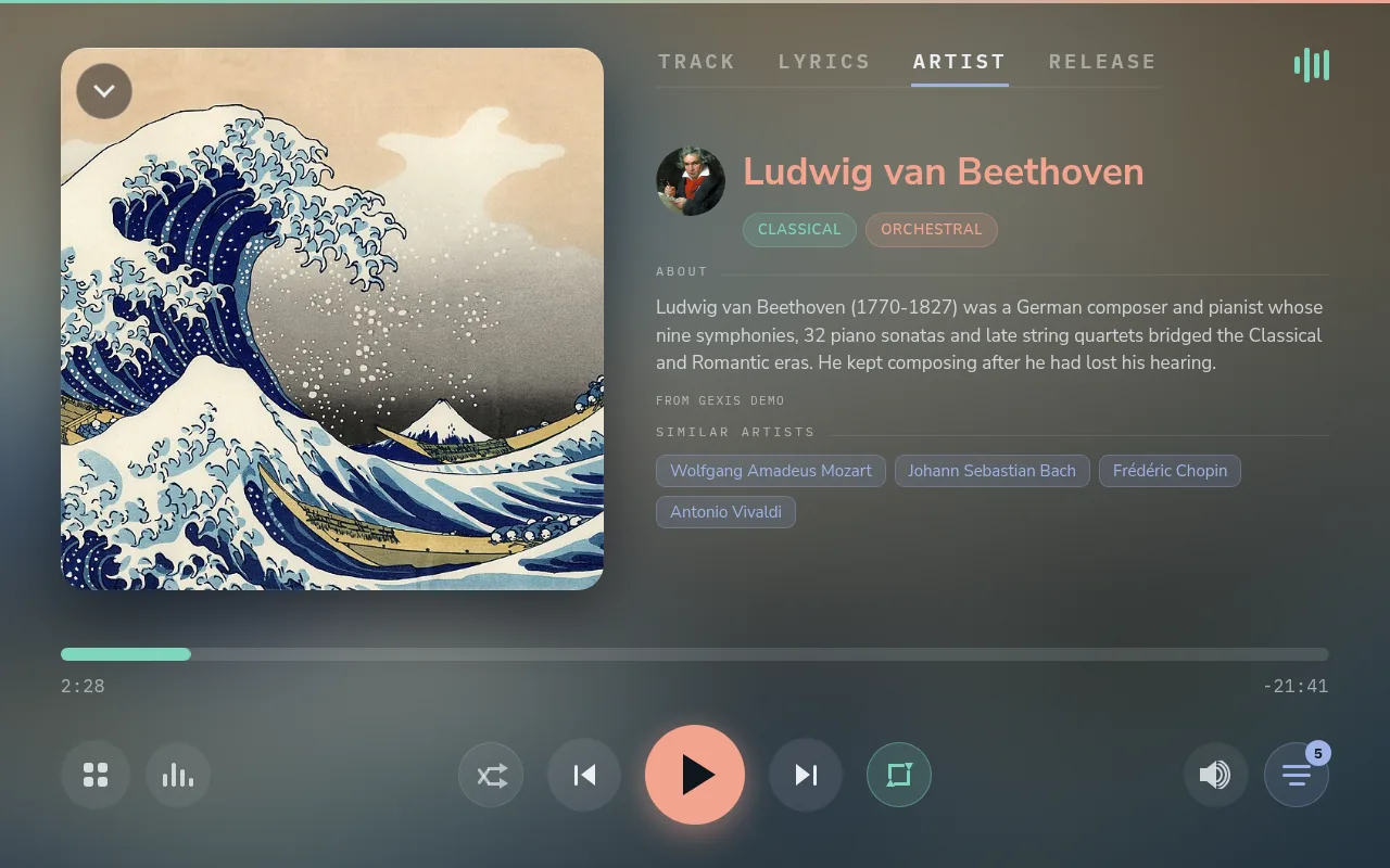 The Artist tab