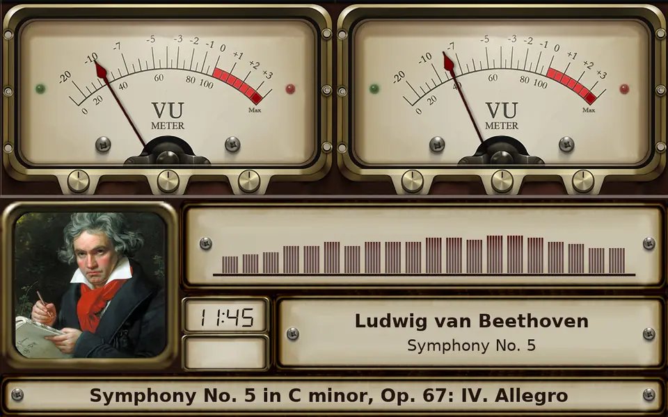 VU meters and a spectrum on the 10.1-inch panel